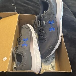 Under Armour Charcoal and Electric Blue Athletic Shoes